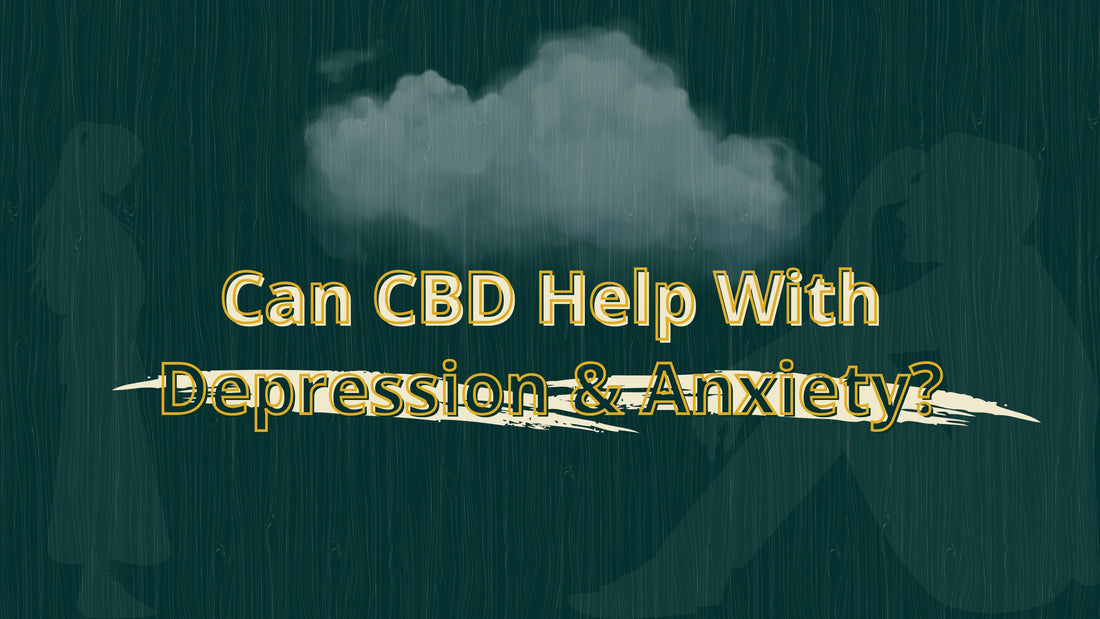 cloudy background with title about using cbd for depression and anxiety