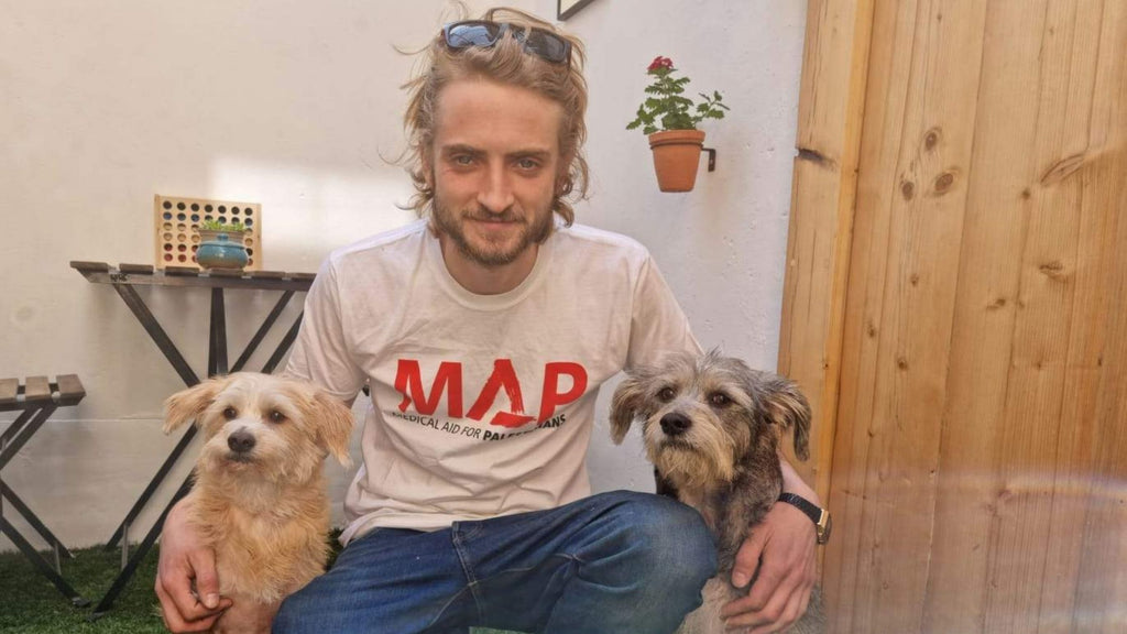 Our founder Tommy and the #HempHounds Chico & Che in the National Hemp Service garden